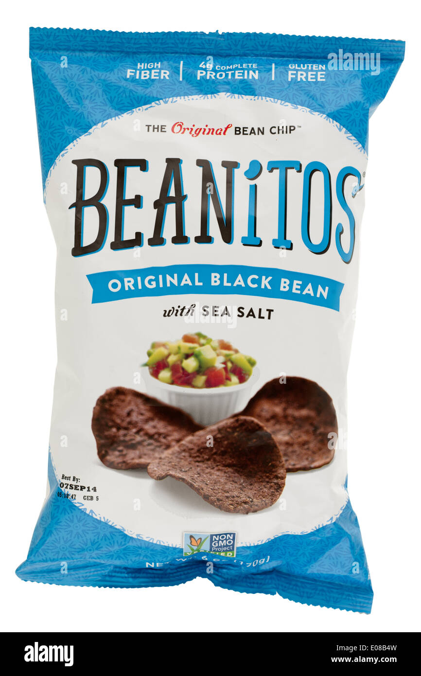 Beutel mit Beanitos schwarzen Bohnen Chips Stockfoto