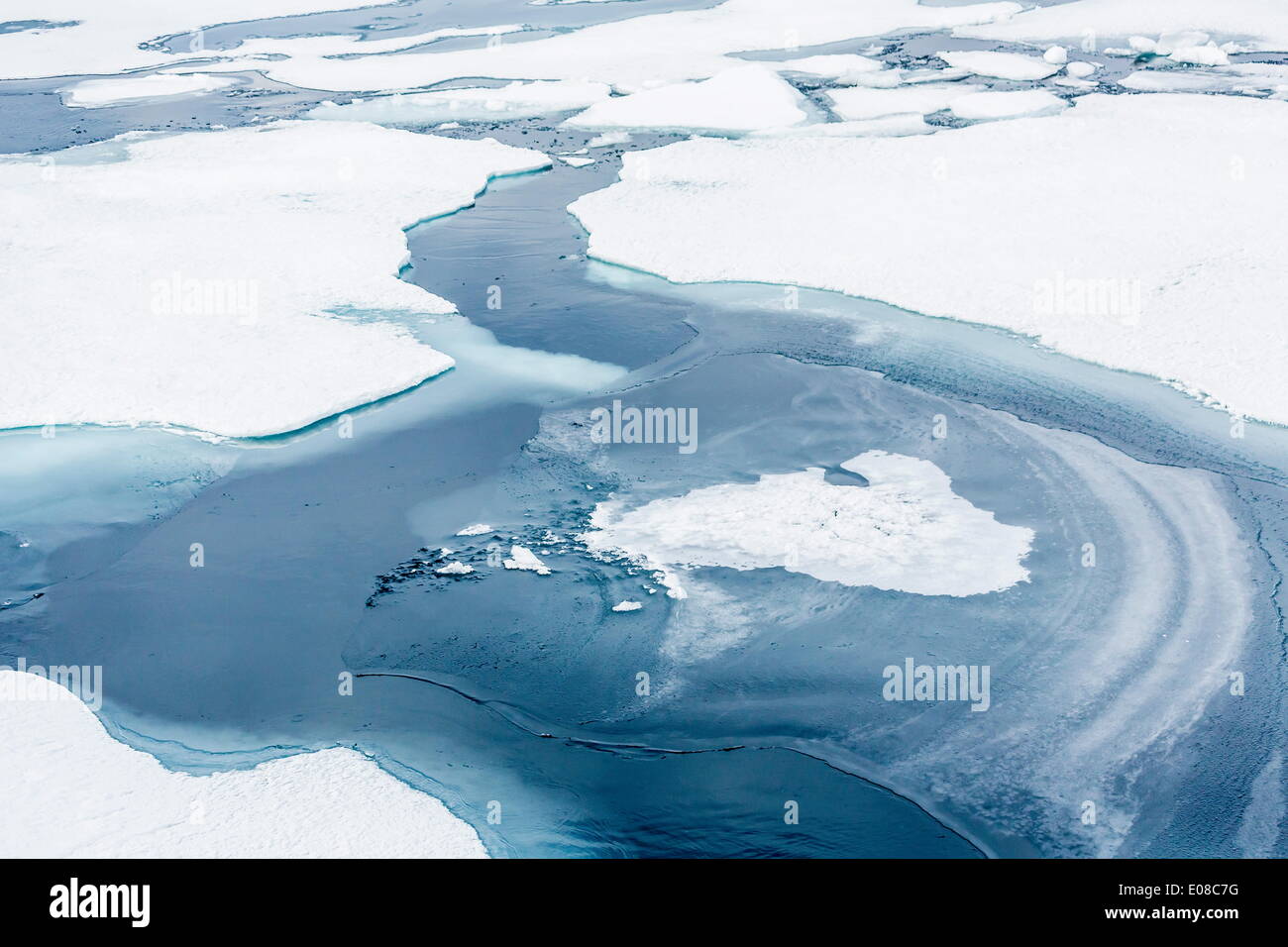 Muster in Ufer schnell Eis, Lancaster Sound, Nunavut, Kanada, Nordamerika Stockfoto