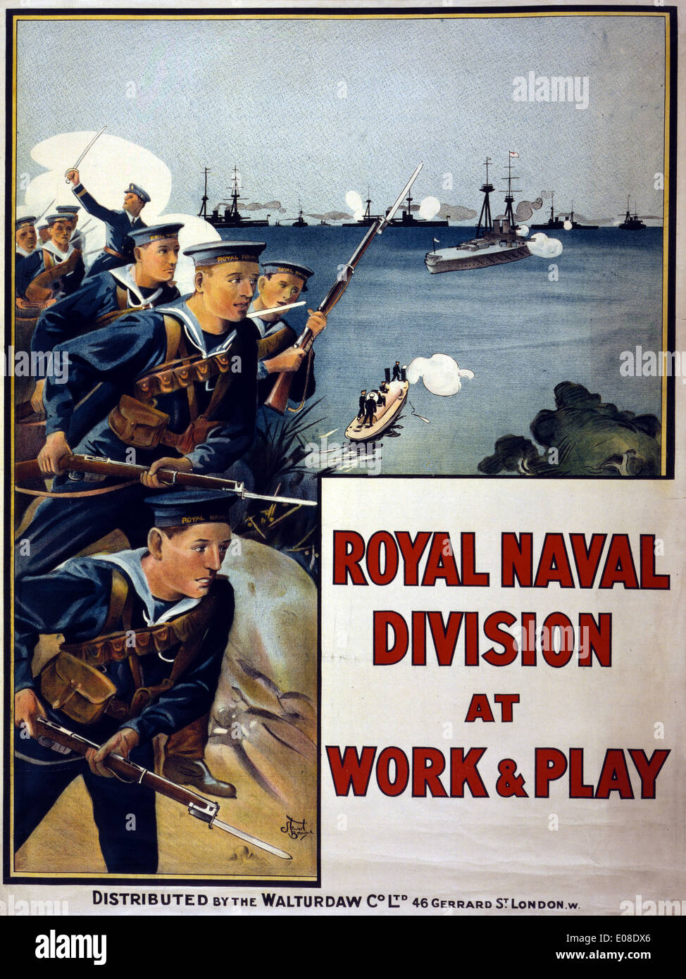Royal Naval Division Rekrutierung Plakat Stockfoto