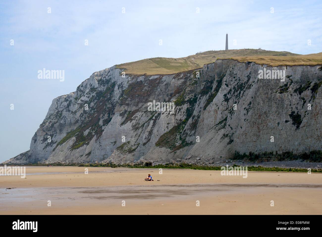 Klippen und einem Sandstrand an der französischen Küste in den Englisch-Kanal Stockfoto