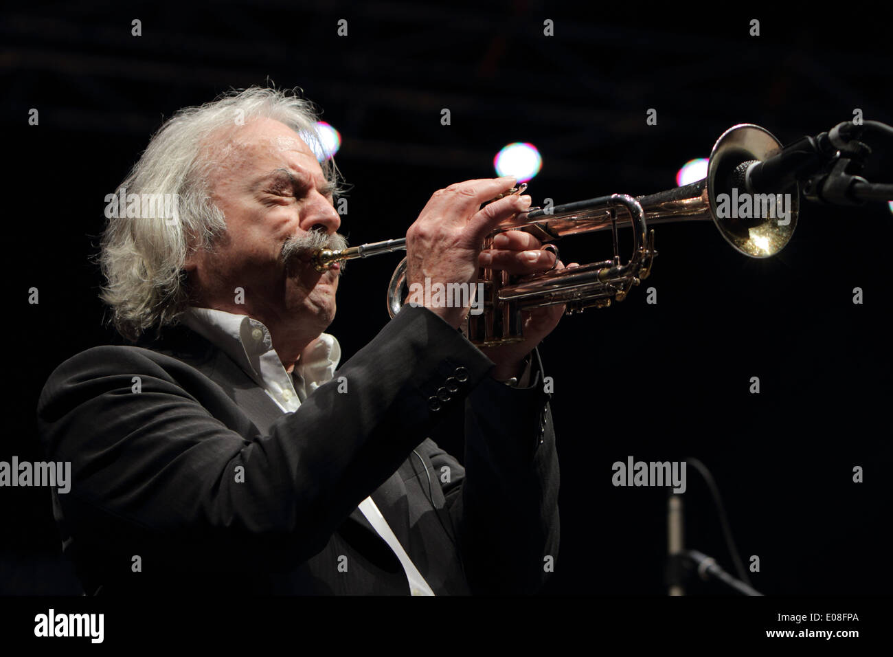 Italienischer Trompeter Enrico Rava Konzert in 2013 Torino Jazz Festival. Stockfoto