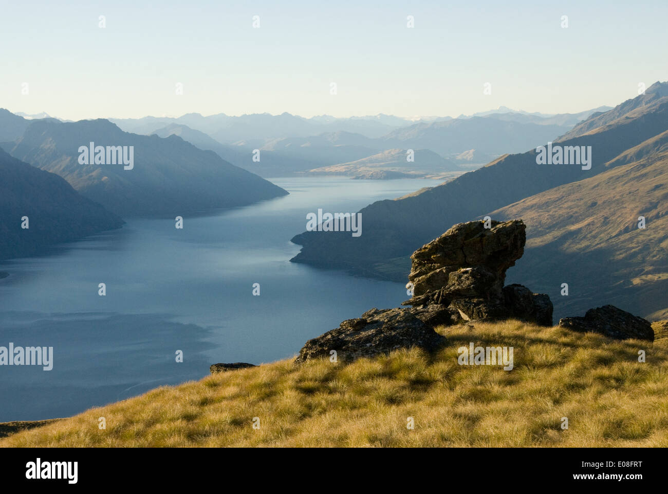 Lake Wakatipu, Kingston, in der Nähe von Queenstown, Central Otago, Südinsel, Neuseeland Stockfoto