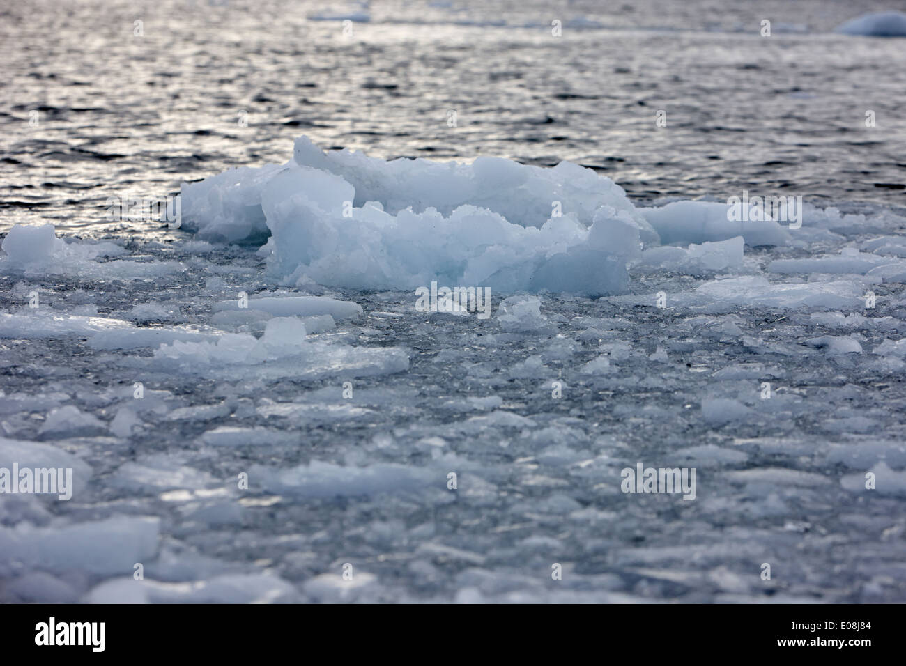 dreiste Meereis bildet am Rande der Freiwasser-Winter in der Antarktis schließen Stockfoto