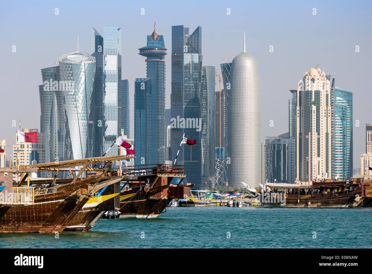 Neue Skyline von West Bay zentrale Finanzviertel von Doha, Qatar, Naher Osten Stockfoto
