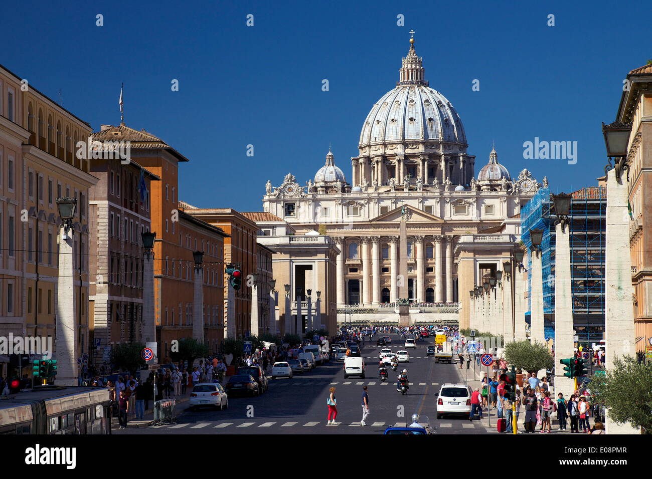 Via della Conciliazione und Petersdom Vatikan, Rom, Latium, Italien, Europa Stockfoto