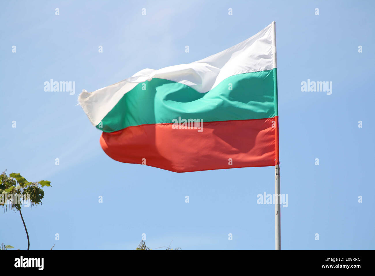 Bulgarische Flagge Stockfoto