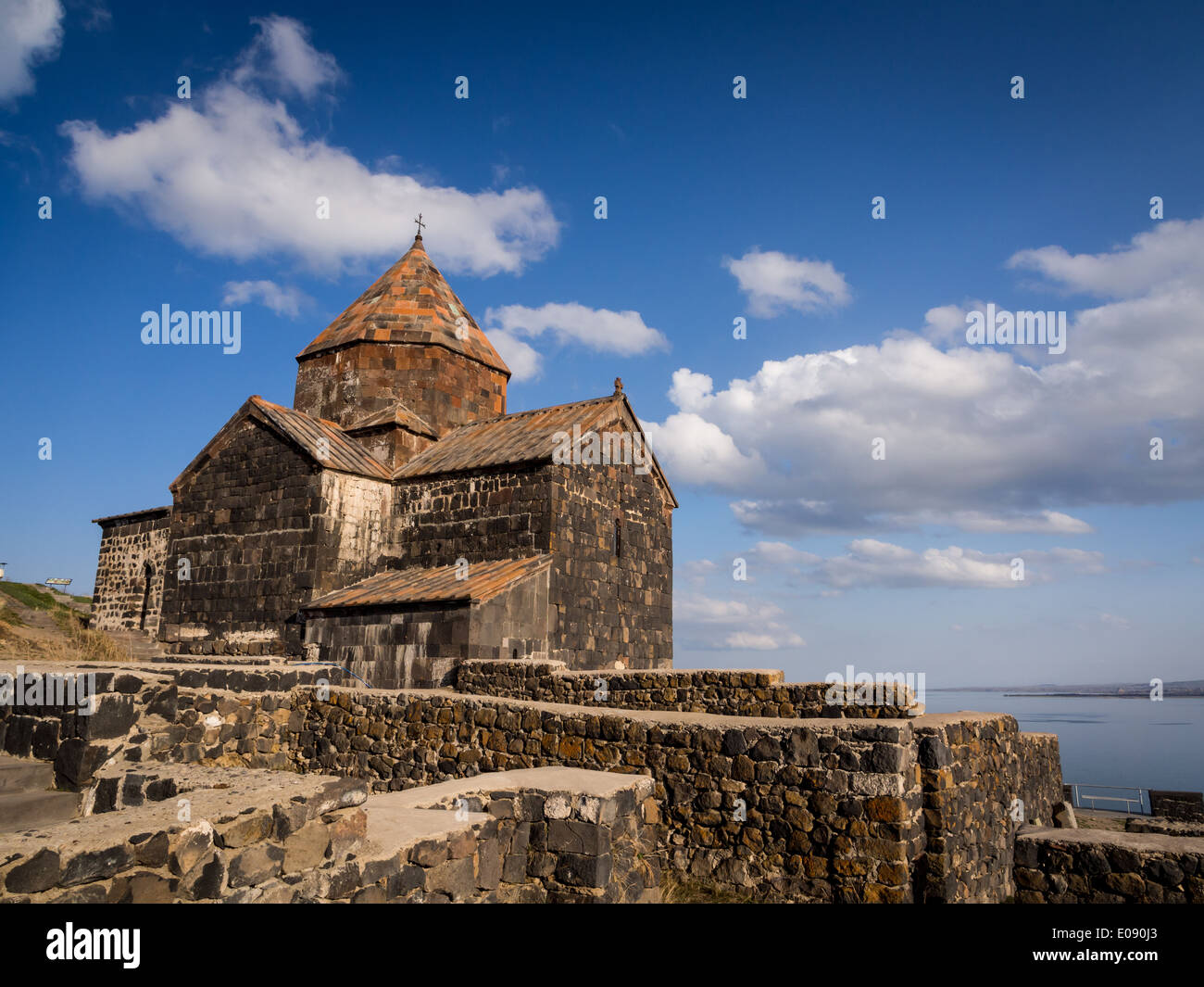Sevanavank Klosteranlage in Armenien. Stockfoto