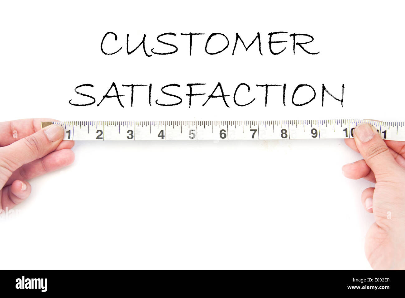 Messung der Kundenzufriedenheit Stockfoto
