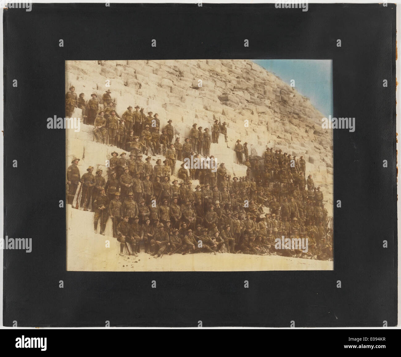 Australische Truppen auf Pyramide Stockfoto