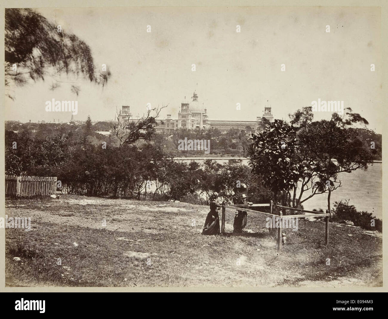 Blick von Frau Macquarie Punkt betrachten Gartenpalais c 1879 durch Tronier Künstler Fotograf Stockfoto