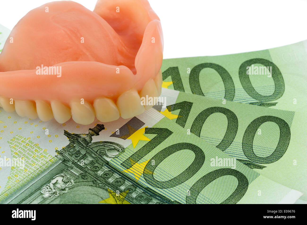 Euro und Zähne Stockfoto