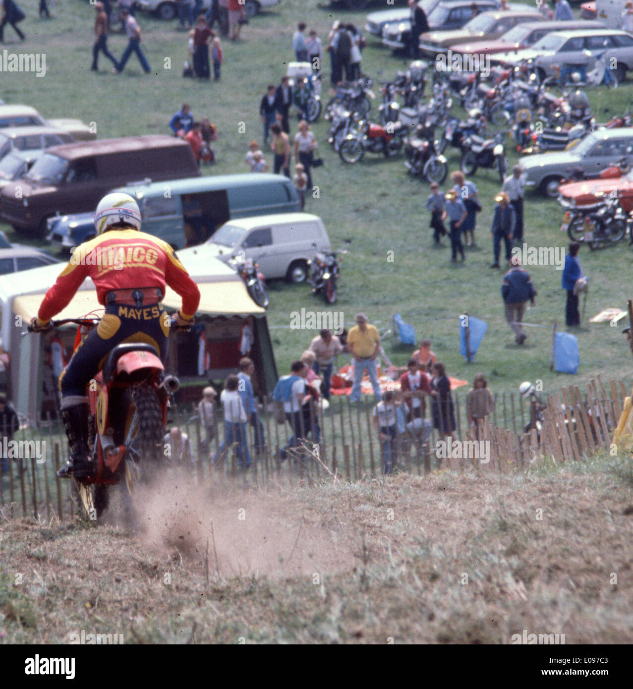 1980 ken Hall internationale Seitenwagen Moto Cross in Langrish im Vereinigten Königreich. Das erste Jahr ging die Veranstaltung International Geoff Mayes Stockfoto