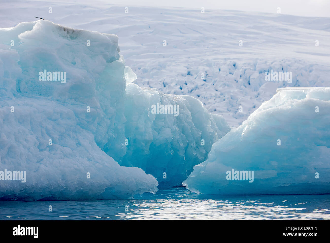 blaue alte alte Eis Eisberge Cierva Bucht Antarktis schmelzen Stockfoto