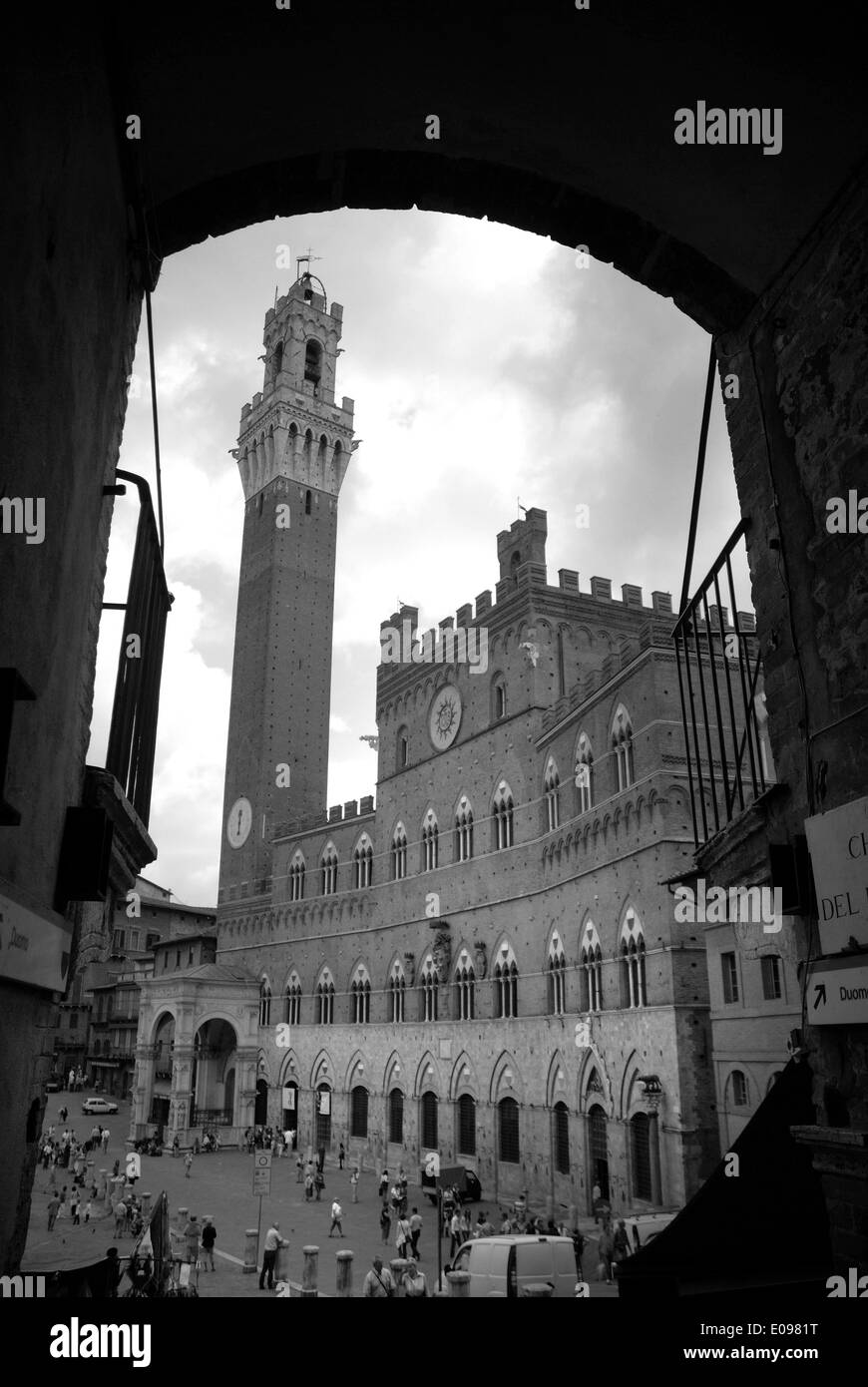 Palazzo Pubblico und Torre del Mangia, Siena, Italien Stockfoto