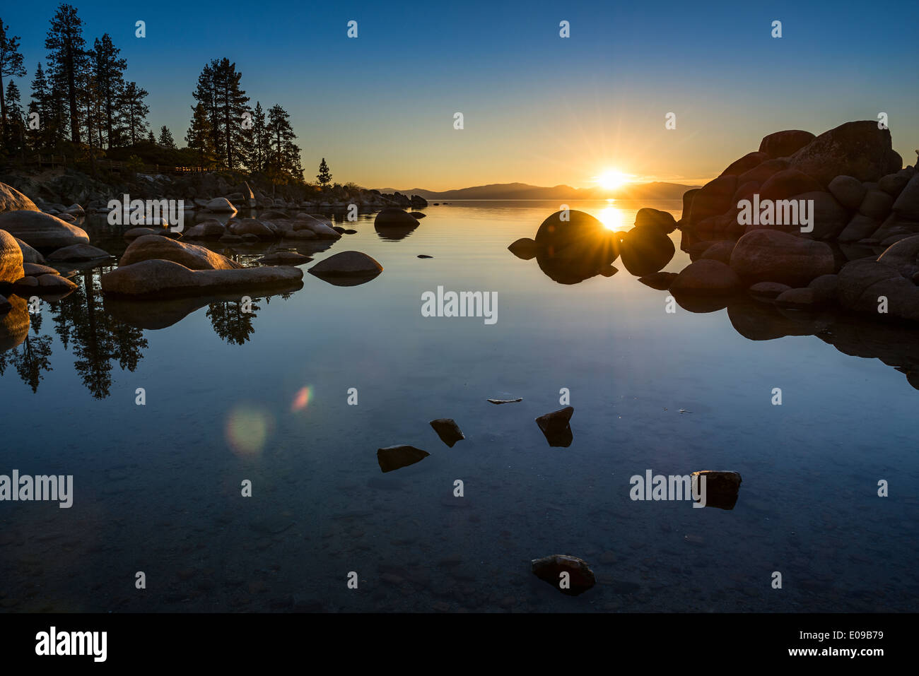 Am schönen Sand Harbor in Lake Tahoe. Stockfoto