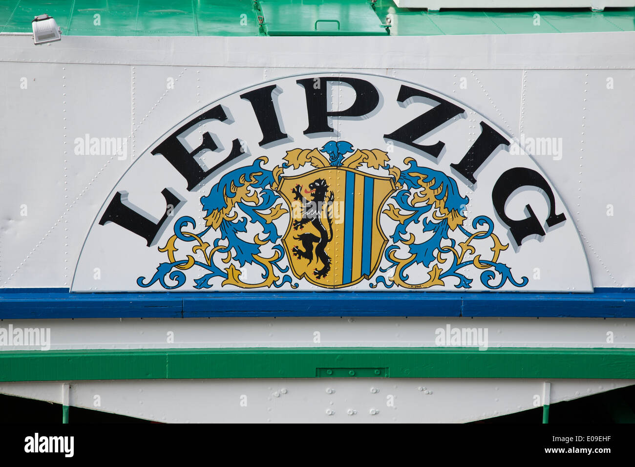 Leipzig-Dampfschiff auf der Elbe in Dresden, Sachsen, Deutschland Stockfoto