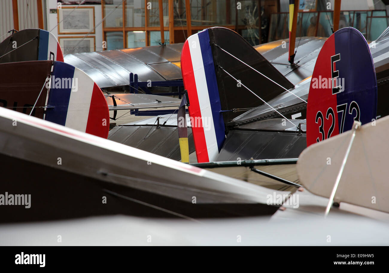 1. Weltkrieg RAF Flighter Flugzeuge Leitwerke Stockfoto