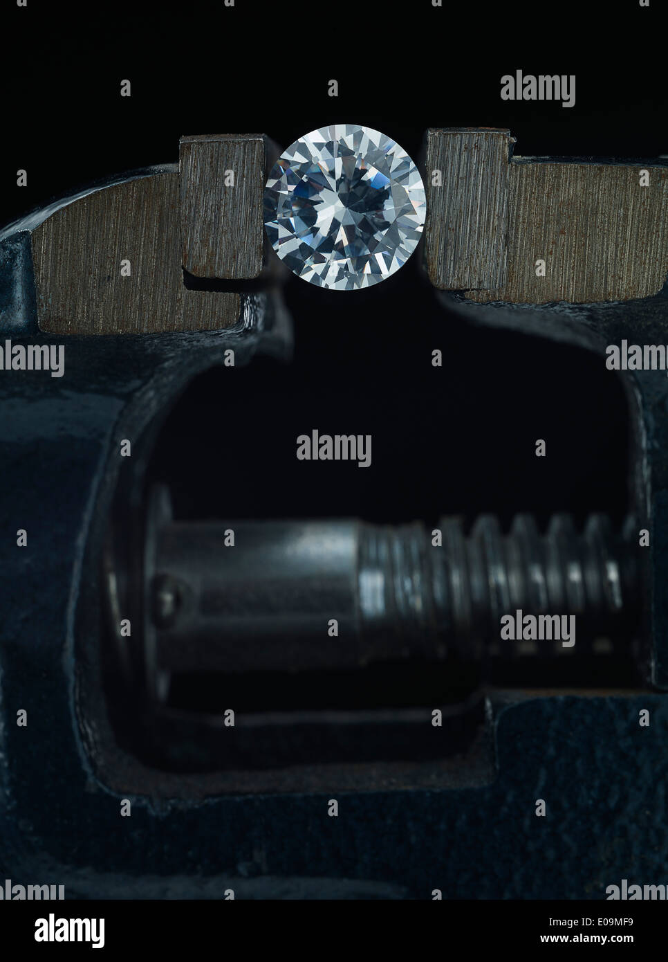 Diamant im Schraubstock Stockfoto