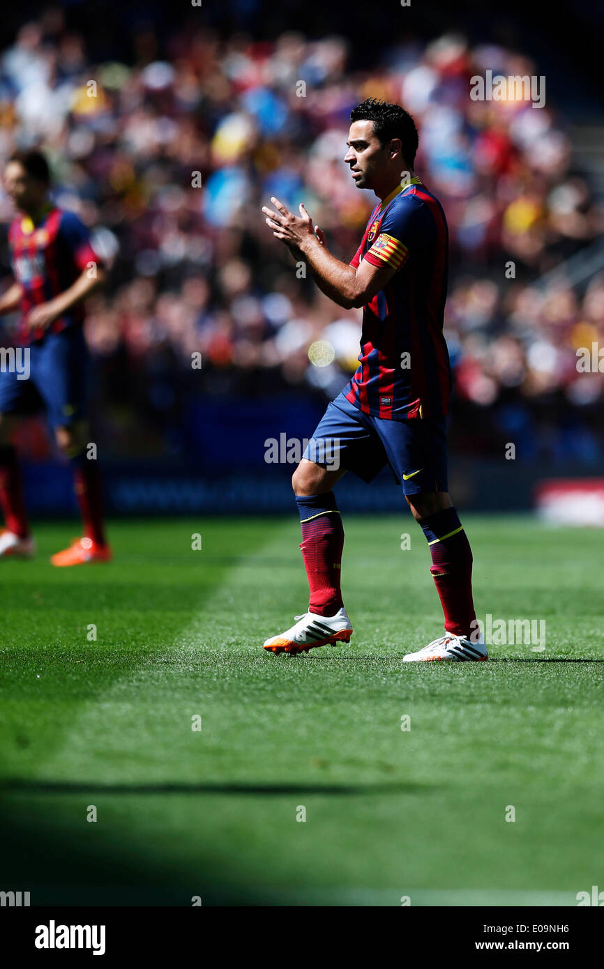 Barcelona, Spanien. 3. Mai 2014. Xavi (Barcelona), 3. Mai 2014 - Fußball: Spanische Primera Division "Liga BBVA" match zwischen FC Barcelona 2: 2 Getafe im Camp Nou in Barcelona, Spanien. © D.Nakashima/AFLO/Alamy-Live-Nachrichten Stockfoto