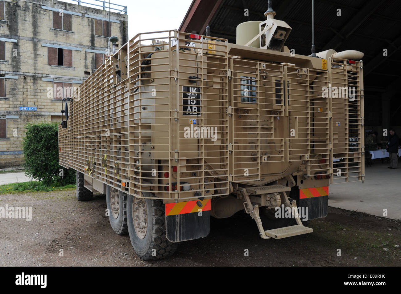 Mastiff ist ein schwer gepanzerte, 6 x 6-Rad-Antrieb Patrouillenfahrzeug der acht Personen, plus zwei Besatzungsmitgliedern trägt. Stockfoto