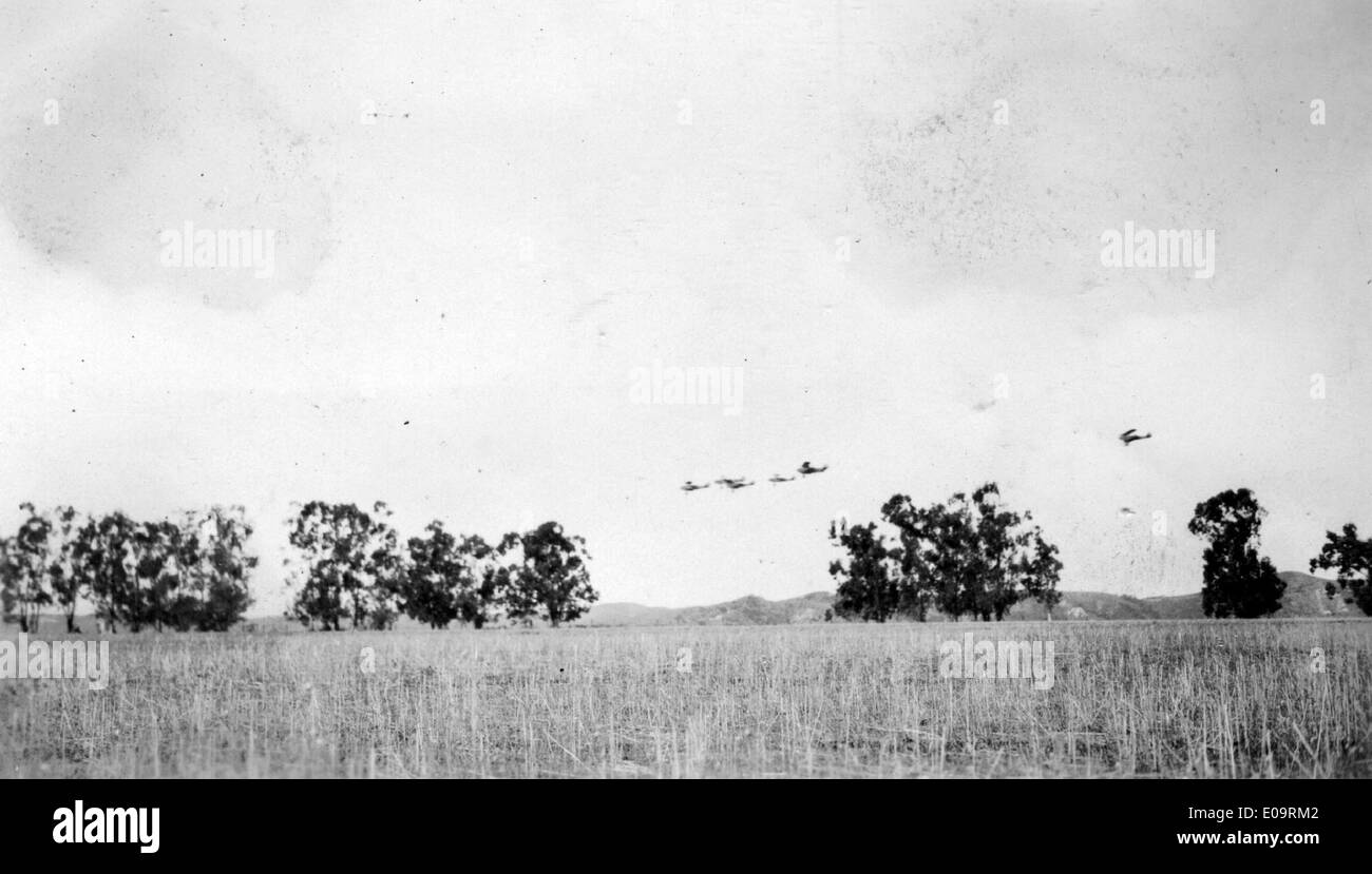 Der Film „Lilac Time“ (1927), gedreht am Ort El Toro, fängt den Fluggeist der späten 1920er-Jahre ein Es zeigte ikonische Luftsequenzen und zeigte Flugzeuge der Ära, die zu frühen Filmporträts der Luftfahrt beitrugen. Stockfoto