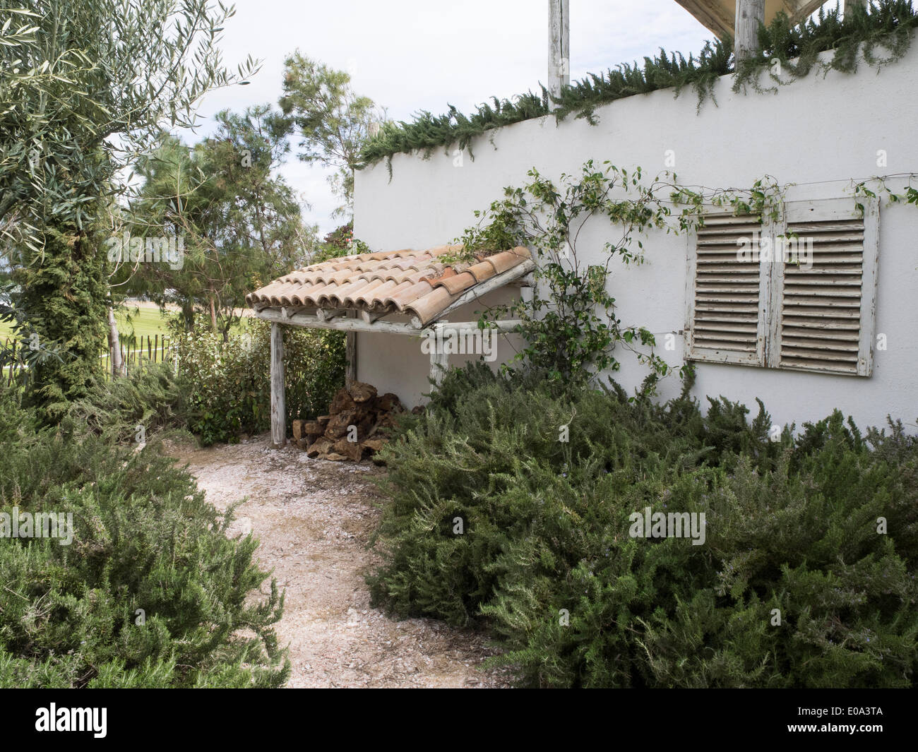 Malvern, Worcestershire, UK, 7. Mai 2014 RHS Malvern Frühjahr zeigen. En Su Casa de la Playa (zu Hause am Strand) Garten, entworfen von Villaggio Verde Schaugarten Mittelmeer, Sonne, Sand und Meer bringt Malvern Credit: Ian Thwaites/Alamy Live News Stockfoto