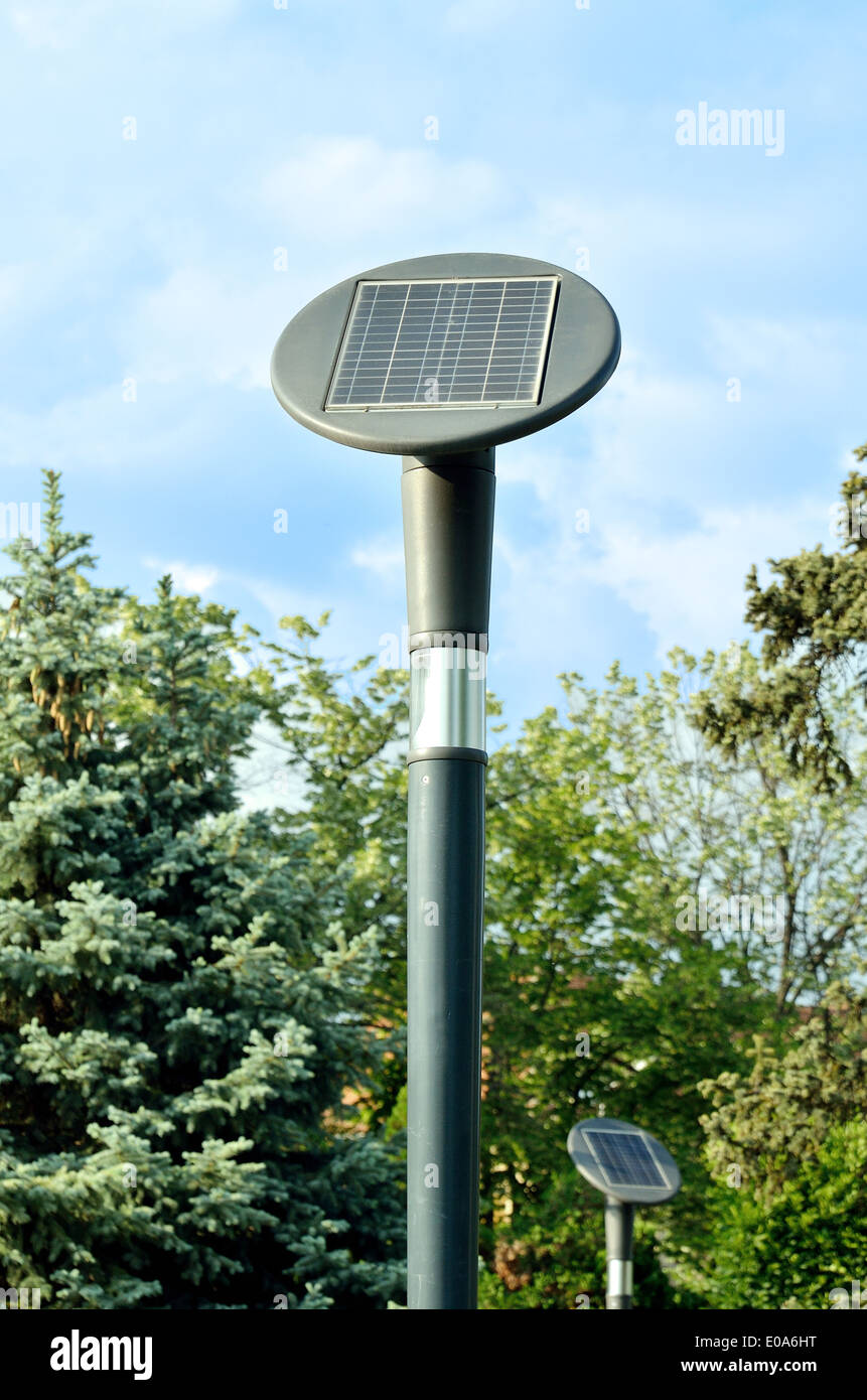 solarbetriebene Straße Licht Stockfoto