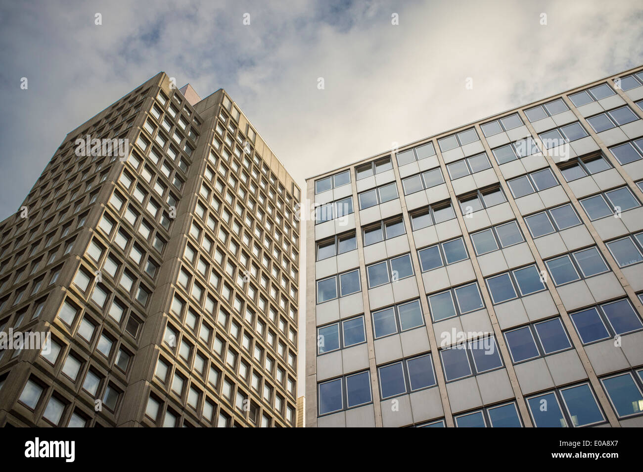 Blick auf Bürogebäude, Bankenviertel in Birmingham, UK Stockfoto