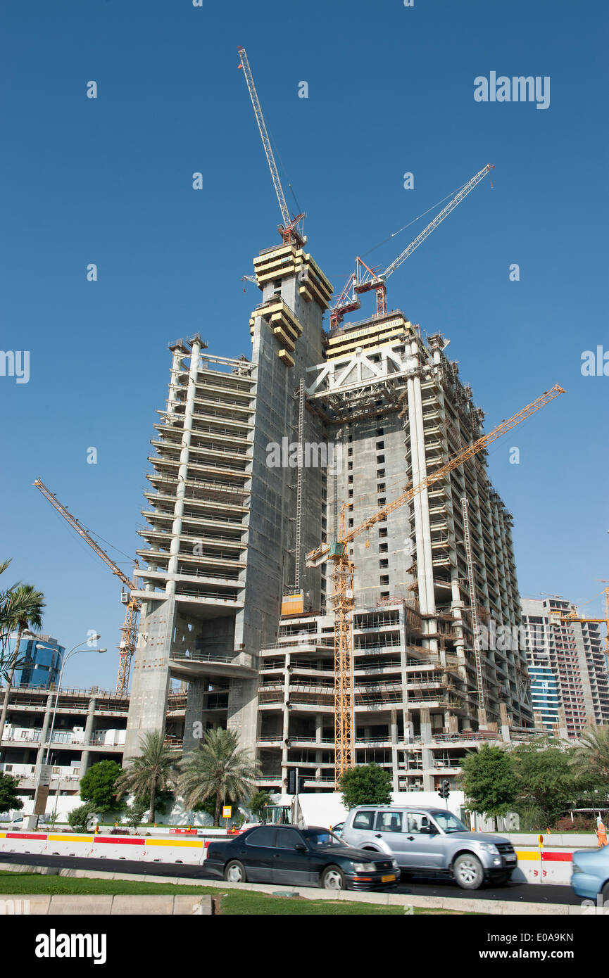 Neues Bürogebäude im Bau. West Bay, Doha, Katar Stockfoto