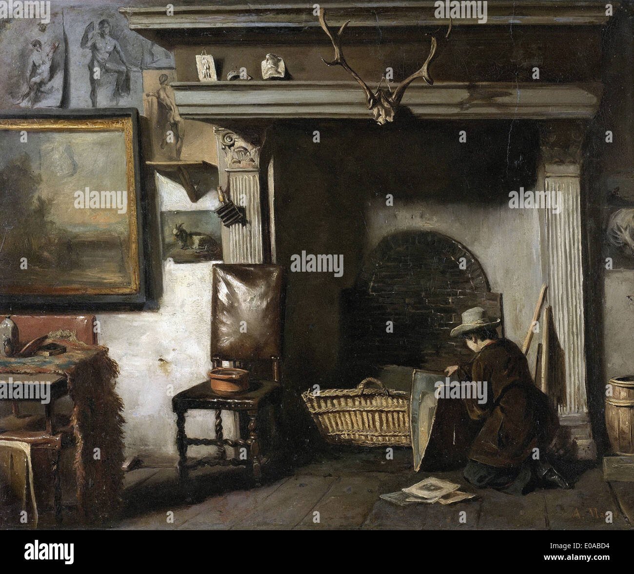 Anton Mauve The Workshop von Haarlem Maler Pieter Frederik van Os, Lehrer Mauve Stockfoto