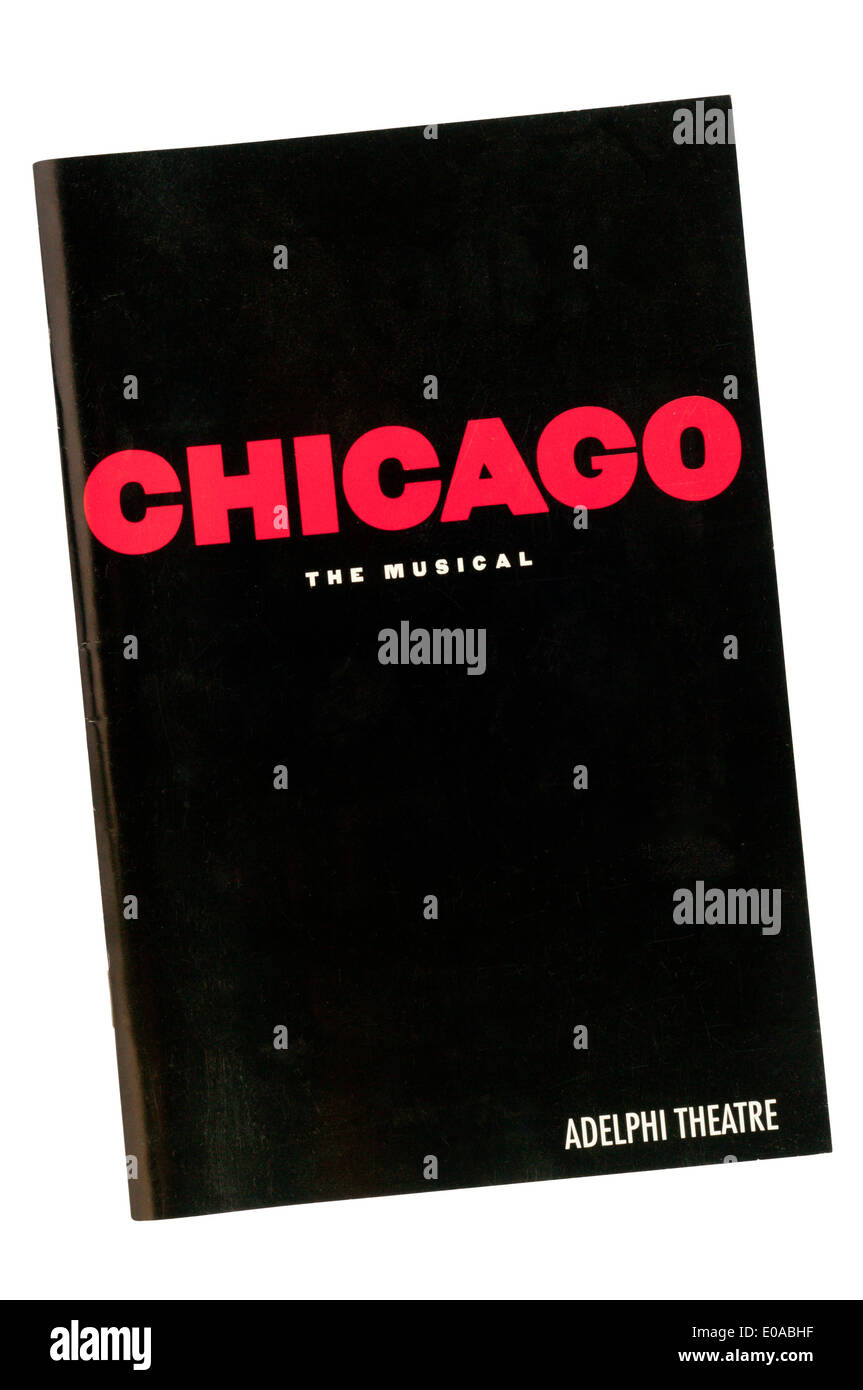 Programm für die Produktion 2001 von Chicago am Adelphi Theatre. Stockfoto