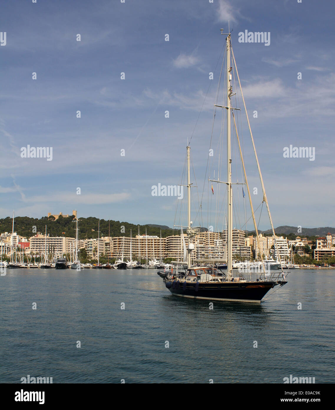 Luxus auf Mallorca - Luxus-Segelyacht / Superyacht S/Y KEMMUNA (23m/77 '. 1' Jongert Baujahr 1994), Palma De Mallorca Stockfoto