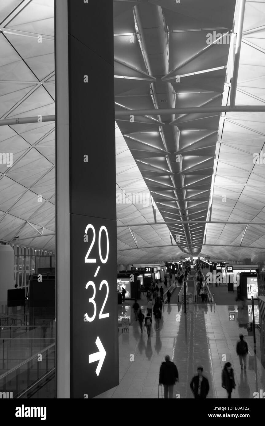 Decken und Zahlen, Hong Kong International Airport, Insel Chek Lap Kok, China Stockfoto