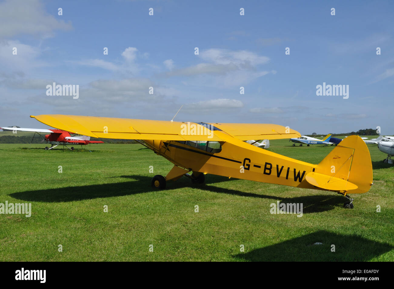 1965 Piper Super Cub PA-18-150 G-BVIW Compton Abbas Airfield, Dorset. Stockfoto