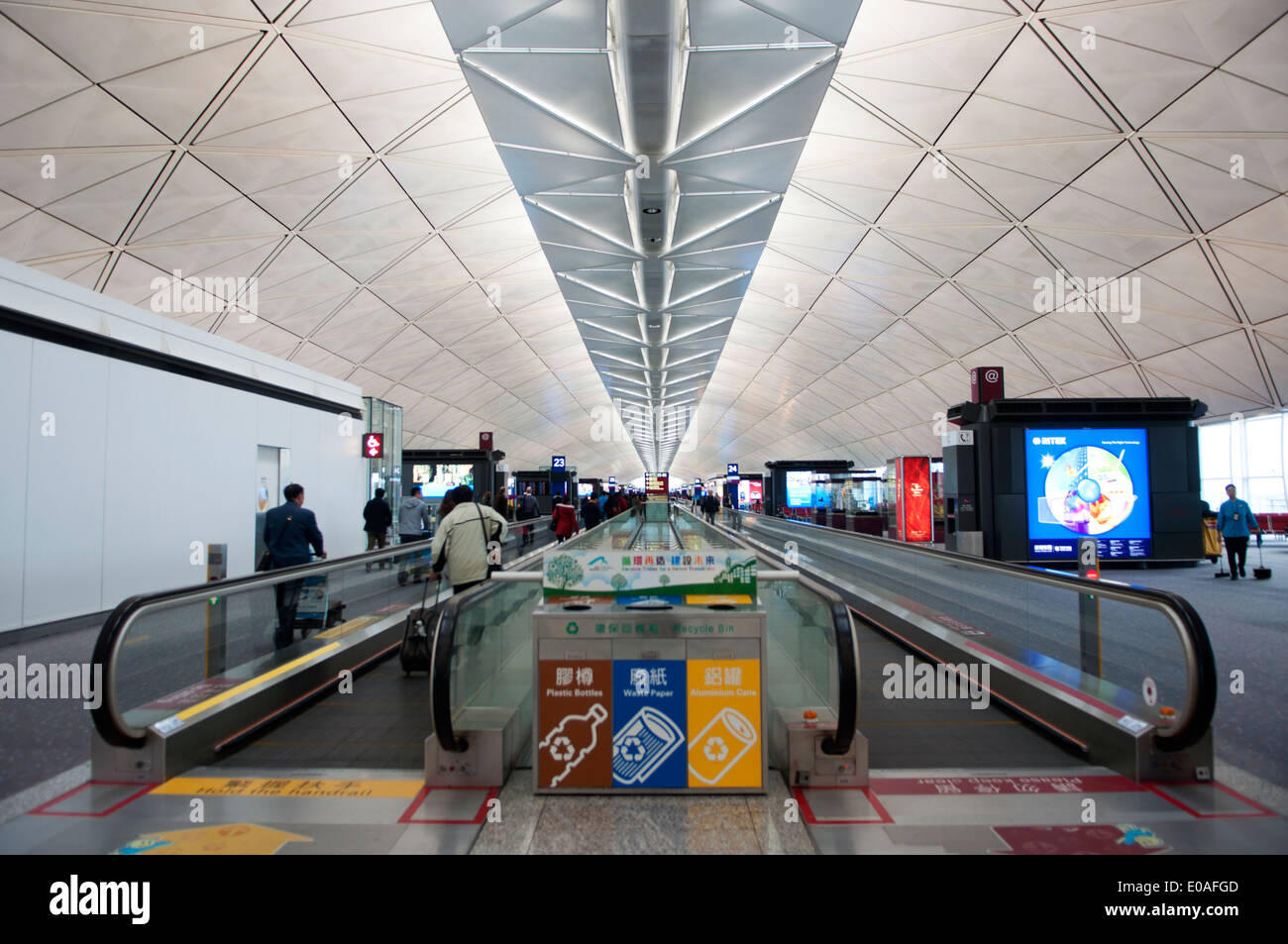 Laufband, Hong Kong International Airport, Insel Chek Lap Kok, China Stockfoto