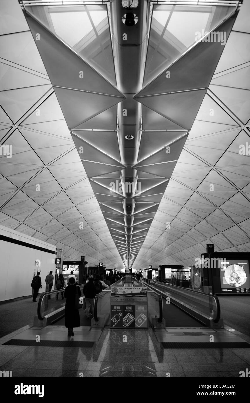 Laufband, Hong Kong International Airport, Insel Chek Lap Kok, China Stockfoto