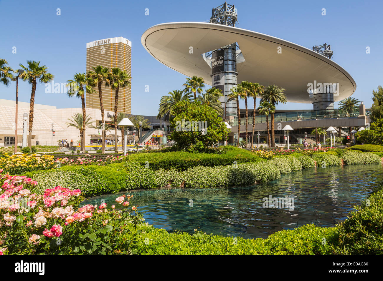 Gärten rund um die Fashion Show Mall, Las Vegas, Nevada Stockfoto
