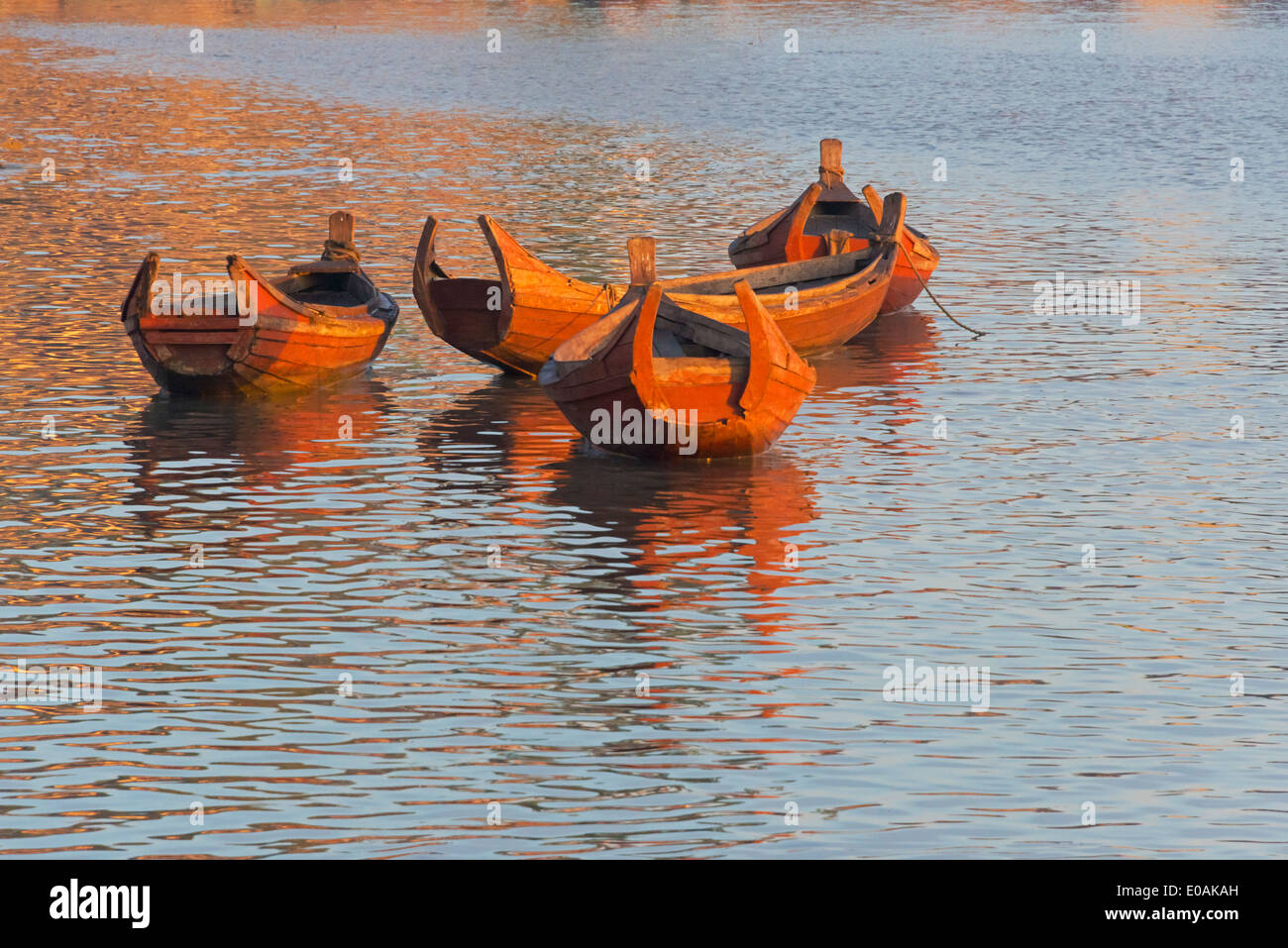 Angelboote/Fischerboote, Sittwe, Rakhine State in Myanmar Stockfoto