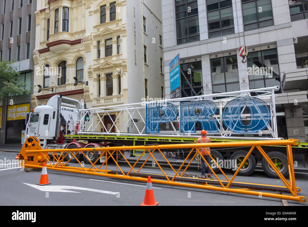Sydney Australien, New South Wales, neu, unter, Bau, Website, Kran, Errichtung, Besucher reisen Reise touristischer Tourismus Wahrzeichen, Kultur Stockfoto