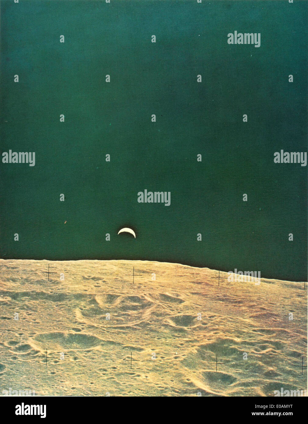 Apollo 12 war der sechste bemannte Raumflug der NASA und damit die zweite erfolgreiche Mission zur Landung auf dem Mond im Jahr 1969. Es förderte die Ziele des Apollo-Programms der Mondforschung. Stockfoto