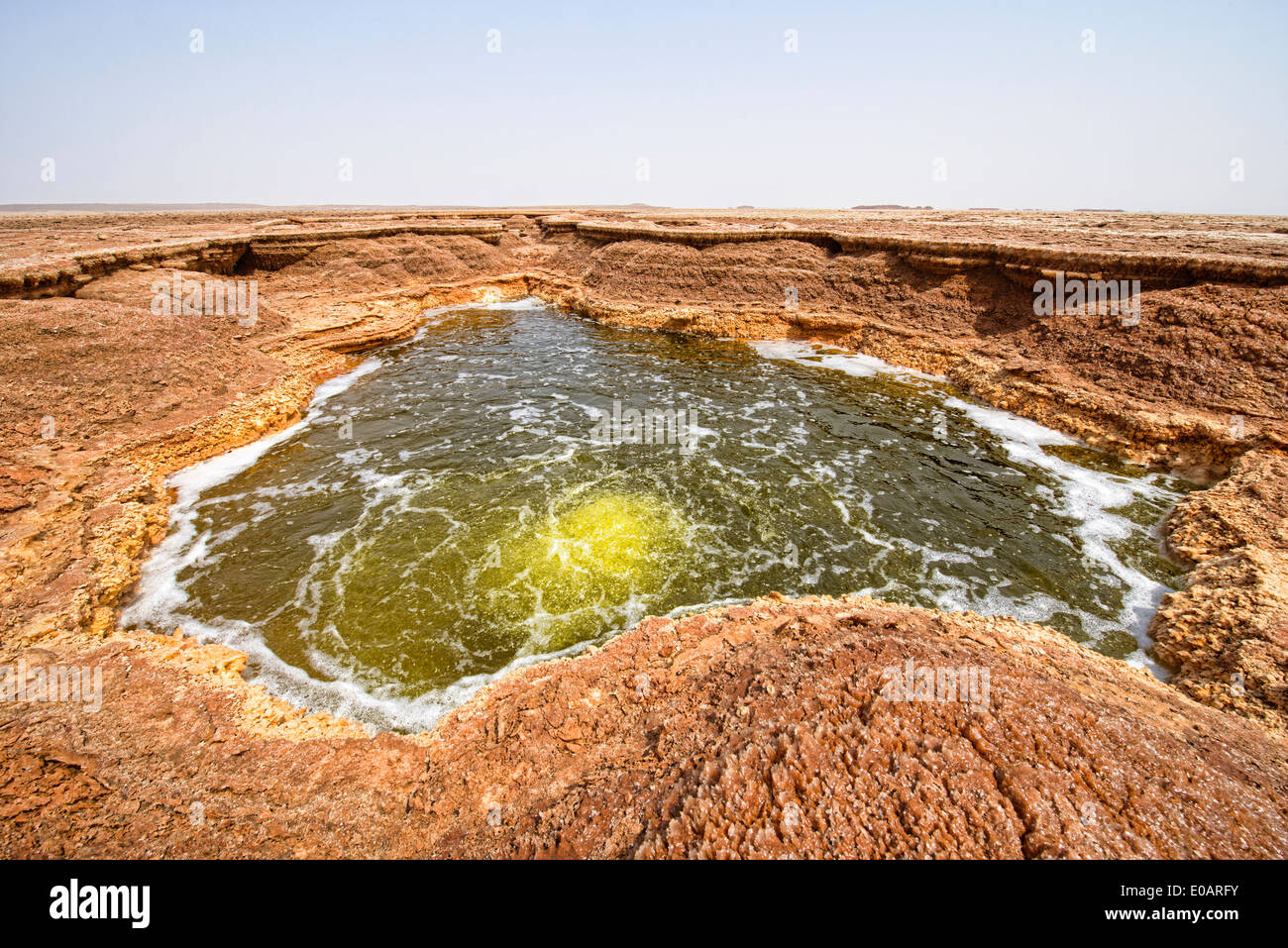 Die surreale Vulkanlandschaft von Dallol in der Danakil-Senke, Äthiopien Stockfoto