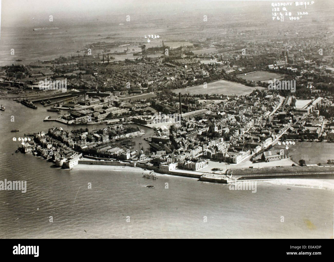 Portsmouth und Hafen Stockfoto