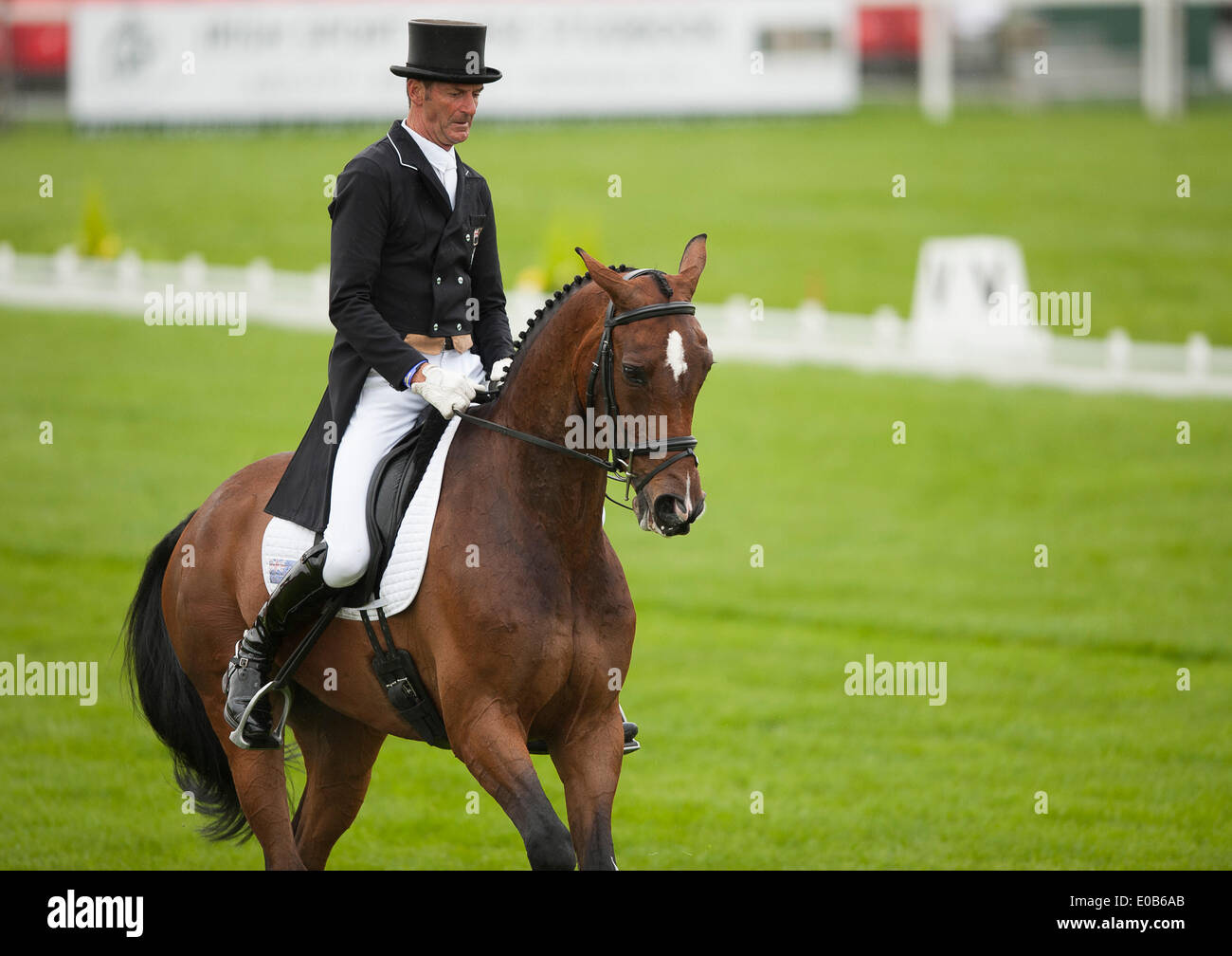 Badminton, UK. 8. Mai 2014. Mark Todd [NZL] Reiten NZB Campino nehmen die frühe Führung in der Dressur-Phase am ersten Tag der 2014 Mitsubishi Motors Badminton Horse Trials. Bildnachweis: Aktion Plus Sport/Alamy Live-Nachrichten Stockfoto