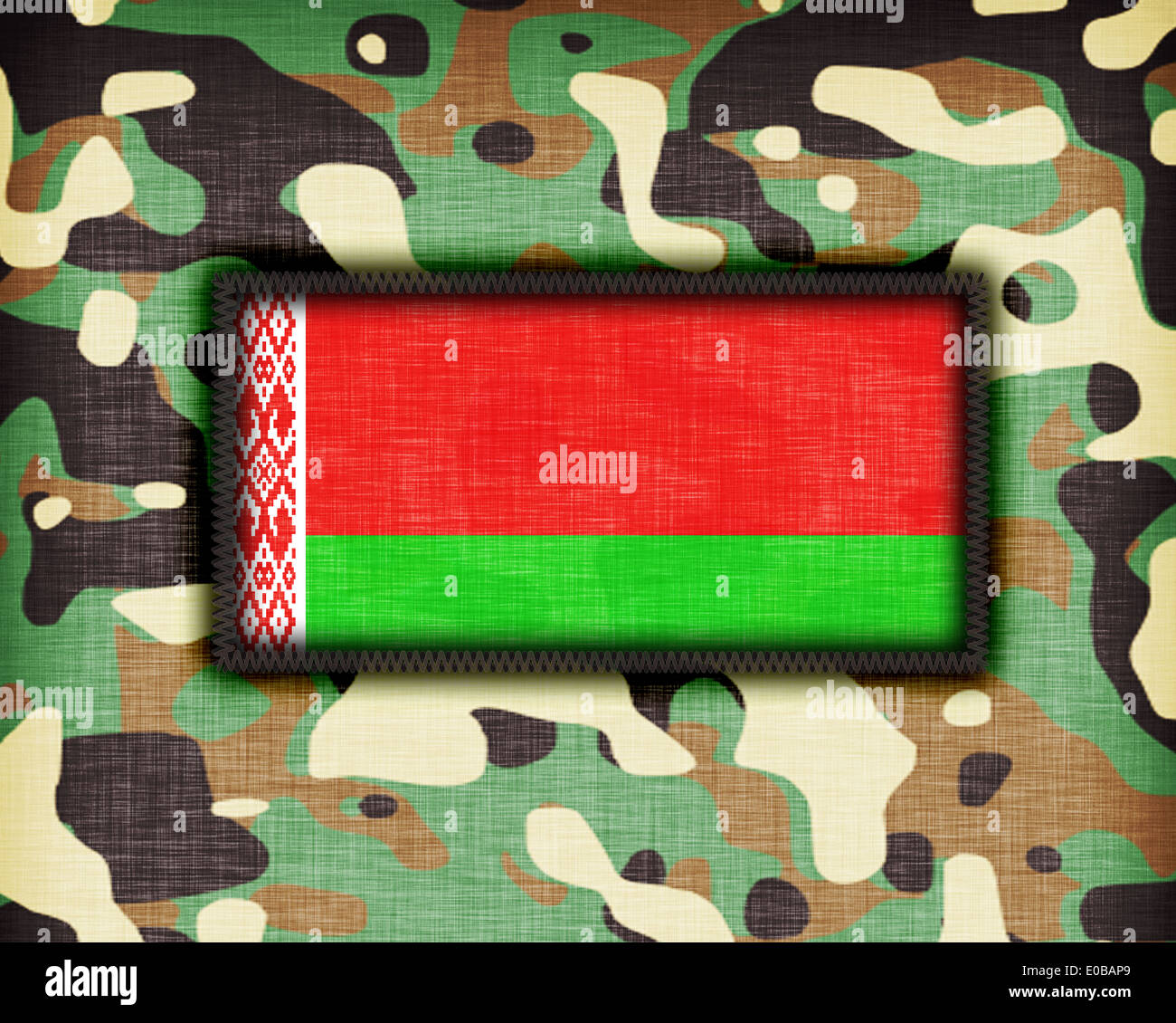 Amy camouflage Uniform mit Flagge drauf Belarus Stockfoto