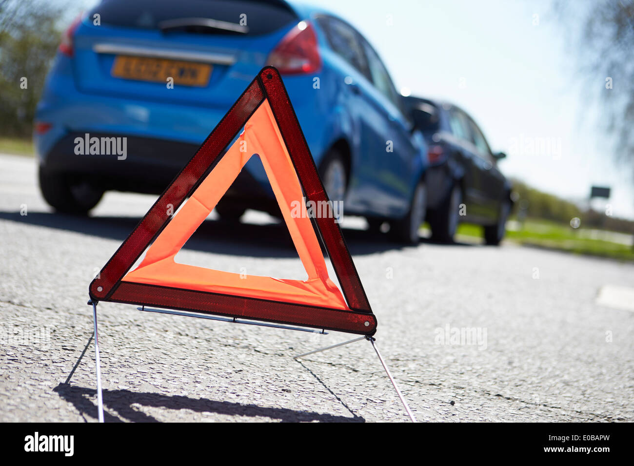 Schäden an Autos In Unfall verwickelt Stockfoto