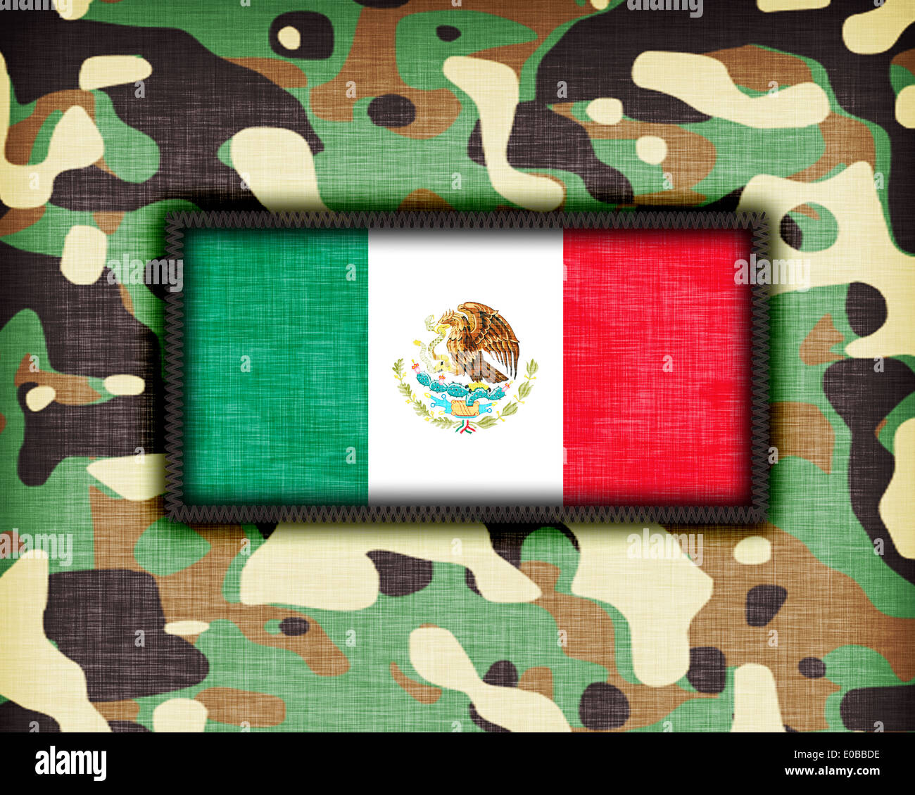 Amy camouflage Uniform mit Flagge auf Mexiko Stockfoto