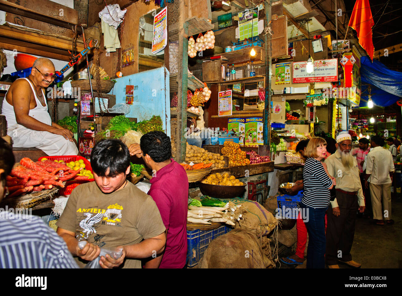 Crawford Gemüsemarkt, gebaut von einem britischen Architekten Sir William Emerson 1865 Mumbai, Bombay, Indien Stockfoto