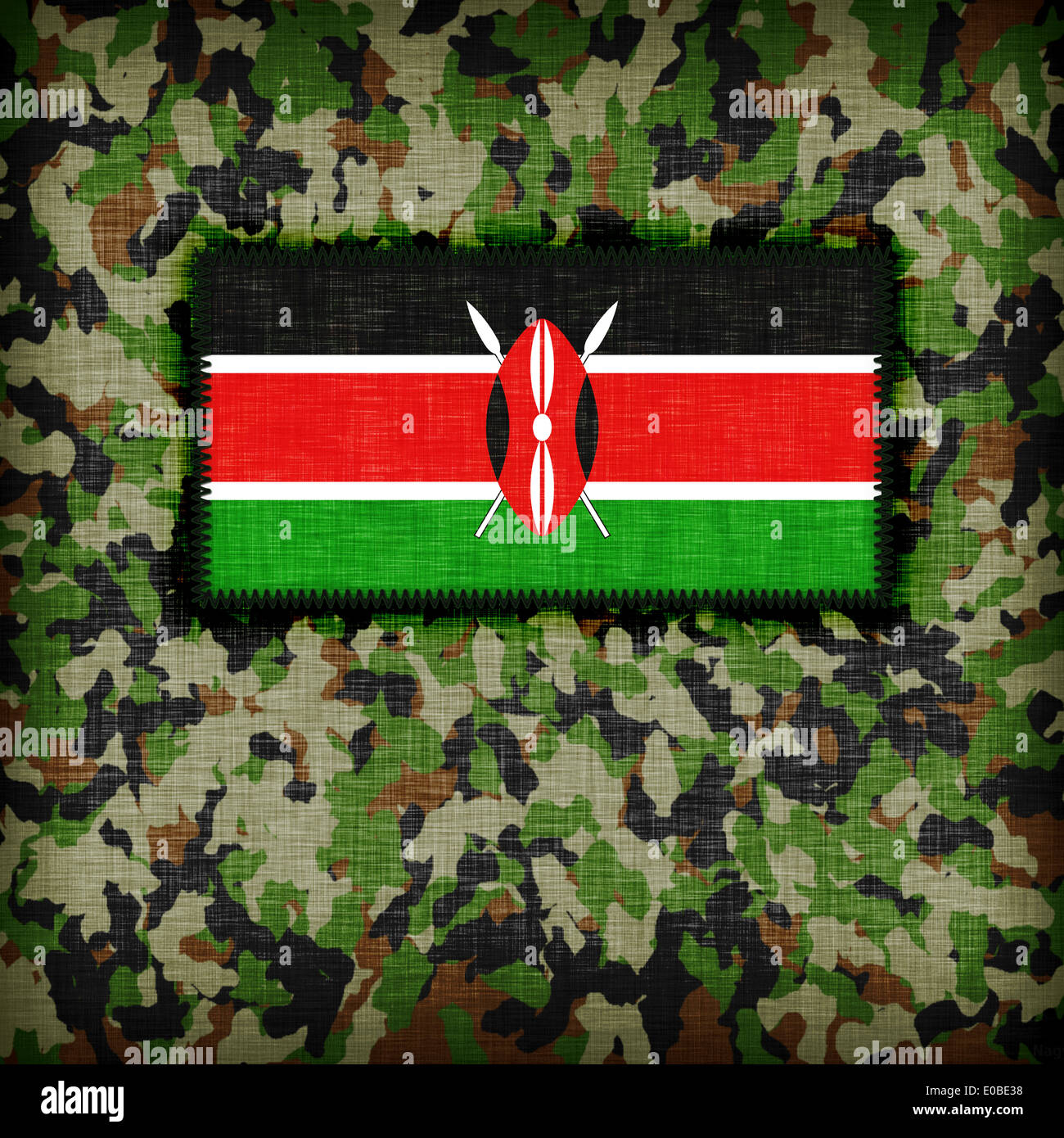 Amy camouflage Uniform mit Flagge drauf Kenia Stockfoto