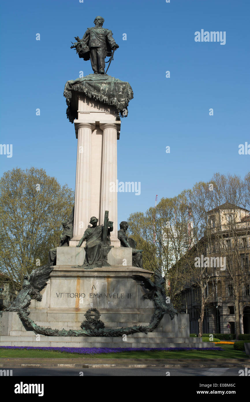 Turin, Italien, Europa - April 5, 2014: das Denkmal von Vittorio Emanuele II in Turin Stockfoto