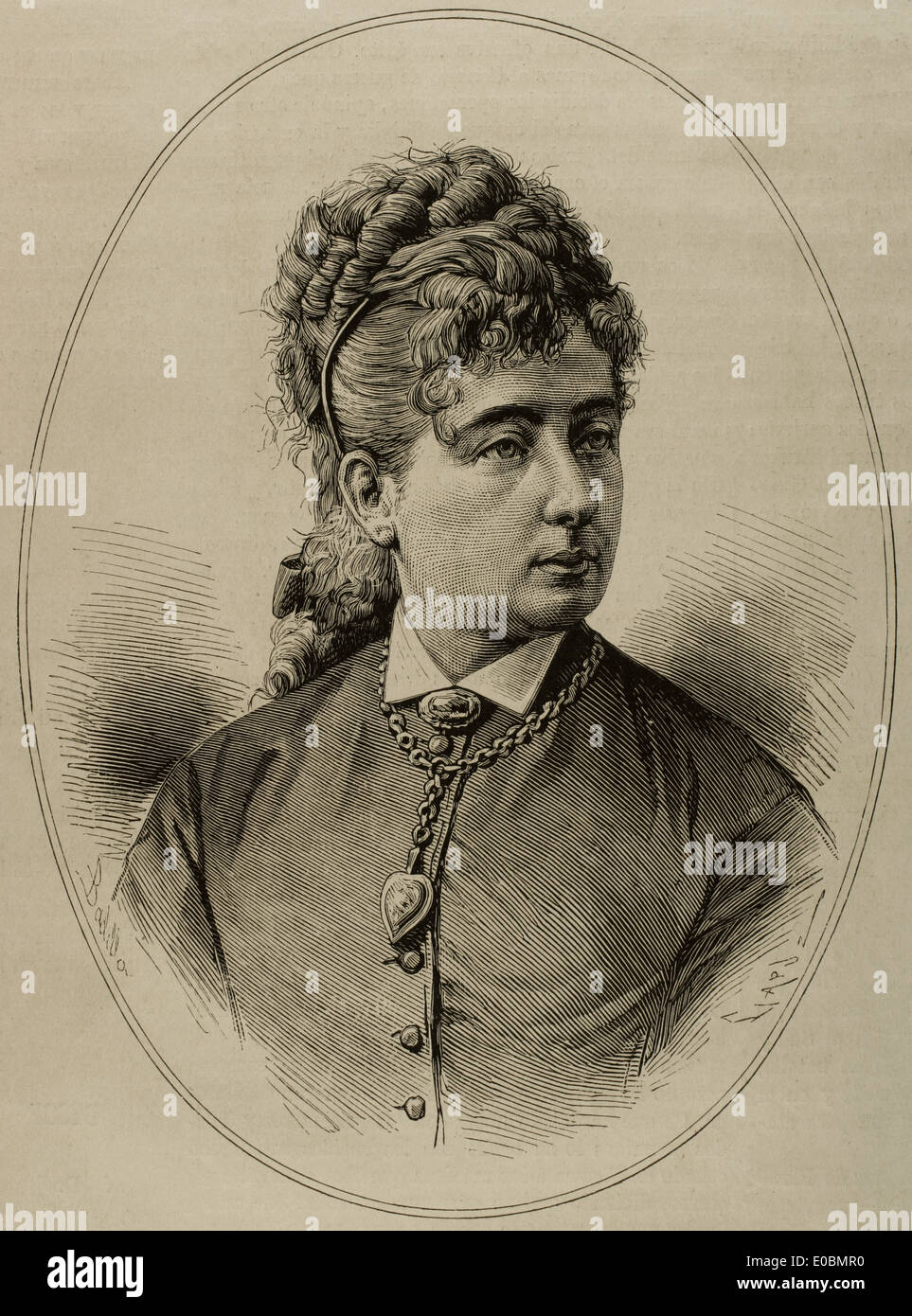 Pauline Lucca (1841-1908). Österreichische Sopranistin. Gravur in der spanischen und amerikanischen Abbildung, 1878. Stockfoto